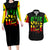 Reggae One Love Couples Matching Long Sleeve Bodycon Dress and Hawaiian Shirt African - Wonder Print Shop