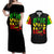 Reggae One Love Couples Matching Off Shoulder Maxi Dress and Hawaiian Shirt African - Wonder Print Shop