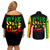 Reggae One Love Couples Matching Off Shoulder Short Dress and Long Sleeve Button Shirts African - Wonder Print Shop