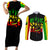 Reggae One Love Couples Matching Short Sleeve Bodycon Dress and Long Sleeve Button Shirts African - Wonder Print Shop