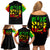 Reggae One Love Family Matching Off Shoulder Short Dress and Hawaiian Shirt African - Wonder Print Shop