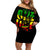 Reggae One Love Family Matching Off Shoulder Short Dress and Hawaiian Shirt African - Wonder Print Shop