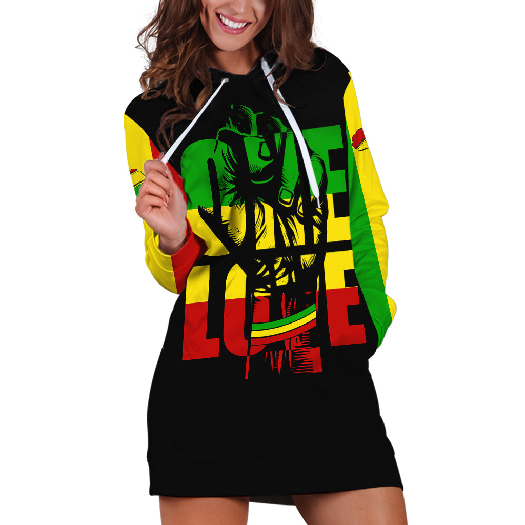 Reggae One Love Hoodie Dress African - Wonder Print Shop