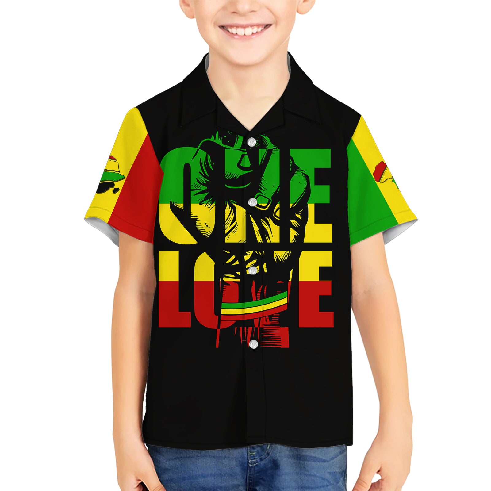 Reggae One Love Kid Hawaiian Shirt African - Wonder Print Shop