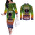 I'm Blunt African Couples Matching Off The Shoulder Long Sleeve Dress and Long Sleeve Button Shirt Black Women Mandala