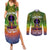 I'm Blunt African Couples Matching Summer Maxi Dress and Long Sleeve Button Shirt Black Women Mandala