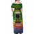 I'm Blunt African Family Matching Off Shoulder Maxi Dress and Hawaiian Shirt Black Women Mandala