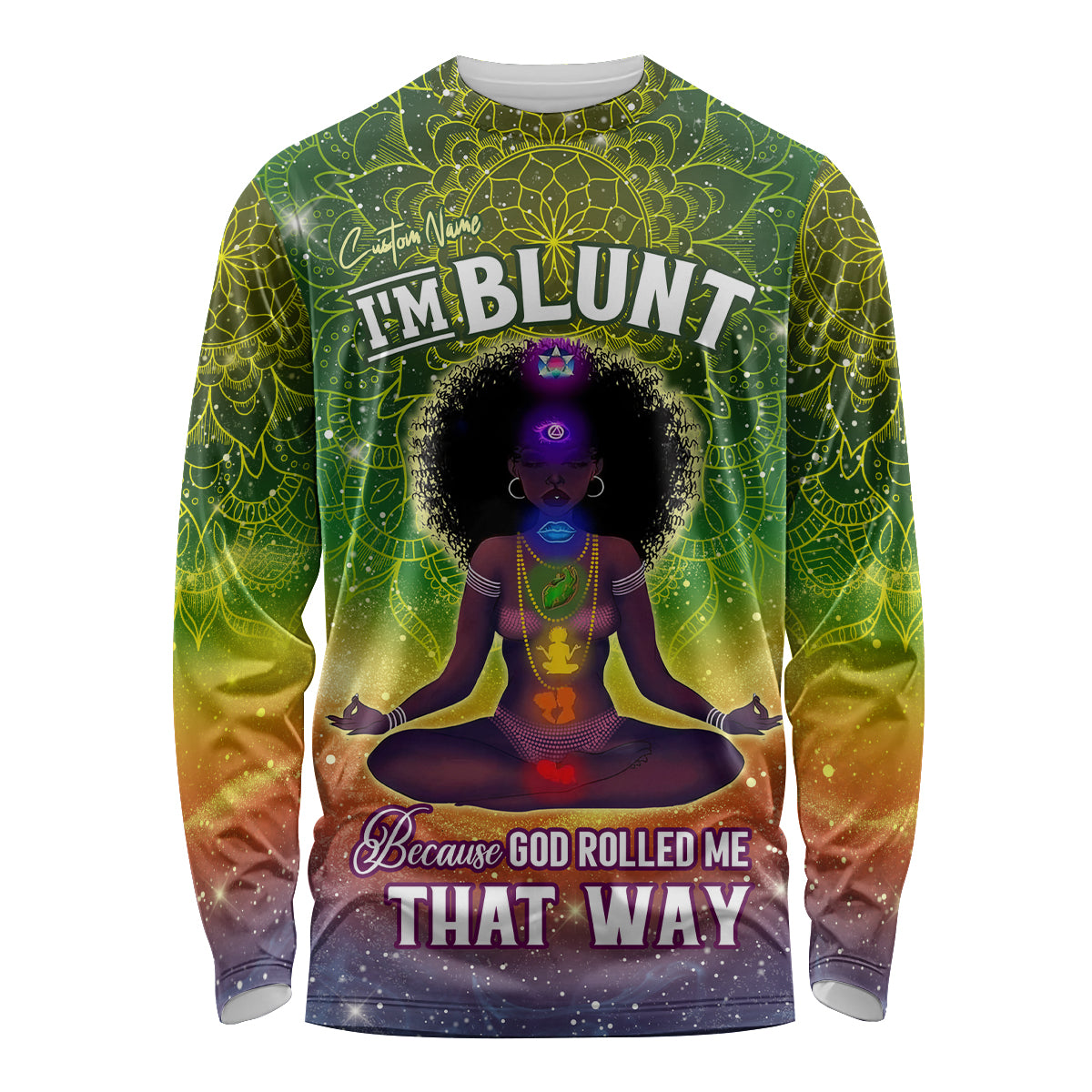 I'm Blunt African Long Sleeve Shirt Black Women Mandala