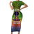 I'm Blunt African Short Sleeve Bodycon Dress Black Women Mandala