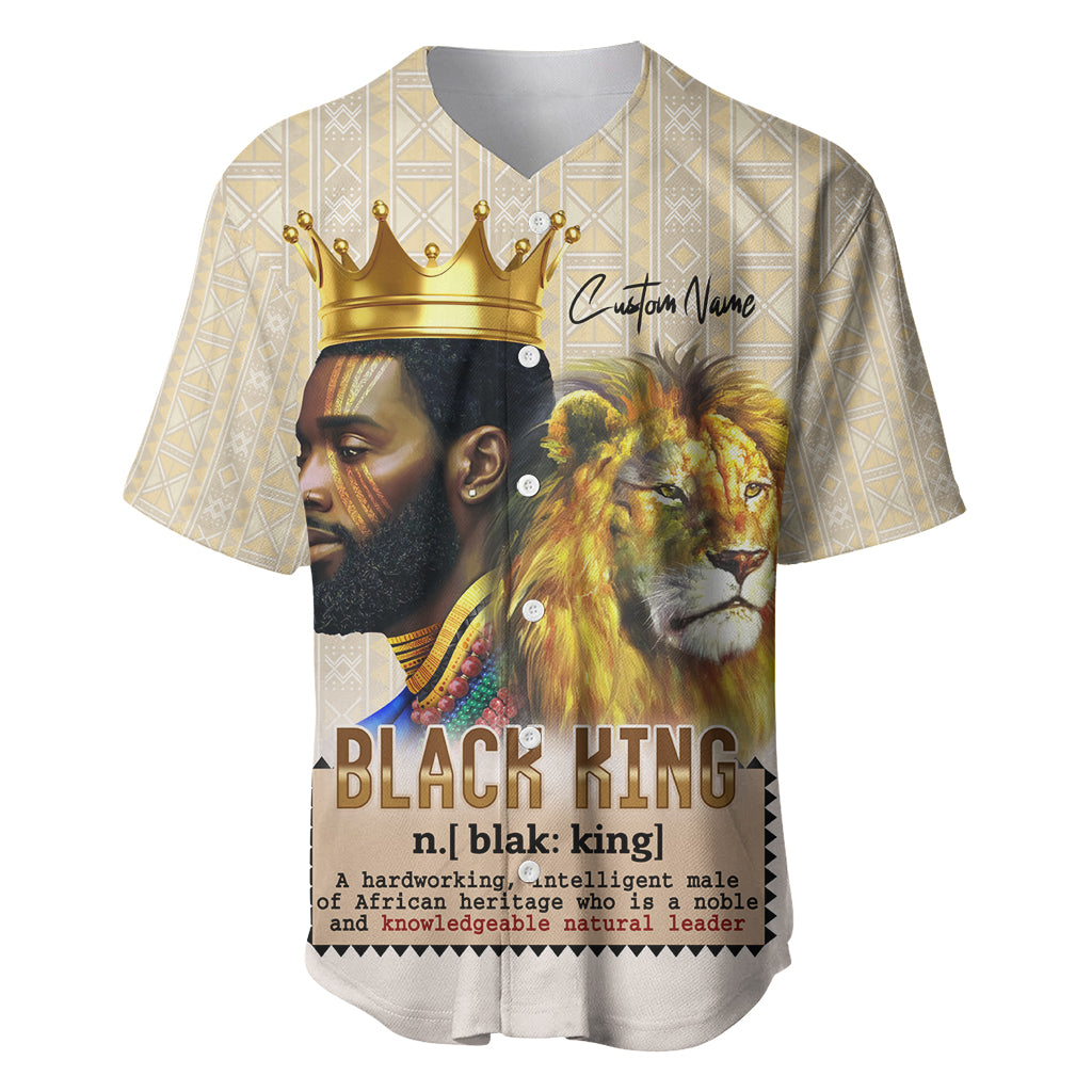 Lion Black King Baseball Jersey African Heritage