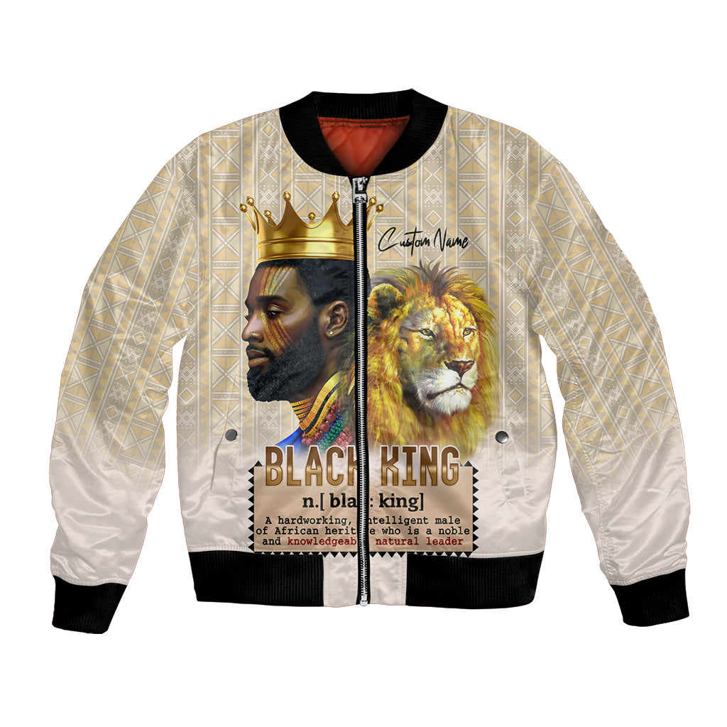 Lion Black King Bomber Jacket African Heritage