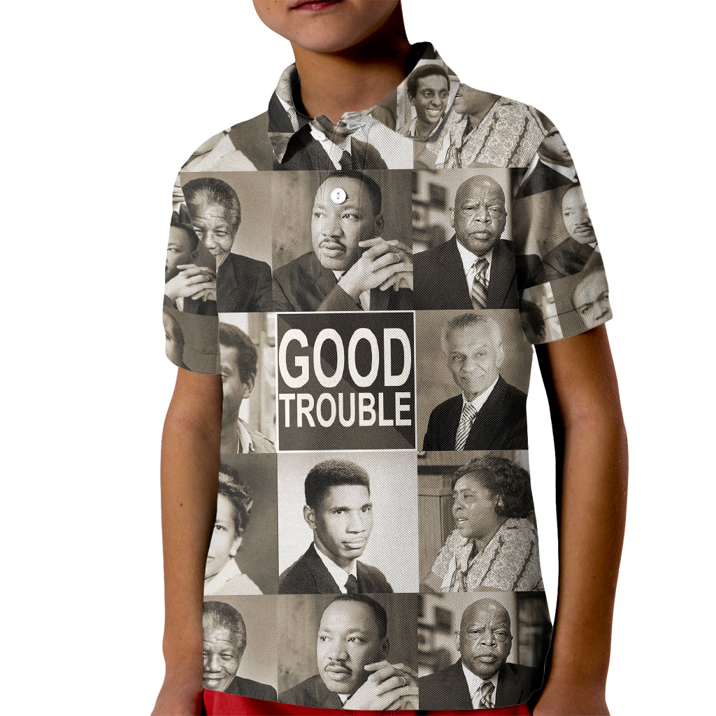 Good Trouble Kid Polo Shirt Civil Rights Leaders - Wonder Print Shop