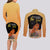 Personalized African Black Women Couples Matching Long Sleeve Bodycon Dress and Long Sleeve Button Shirt She Who Kneels Before God