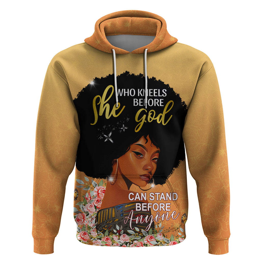 Personalized African Black Women Hoodie She Who Kneels Before God