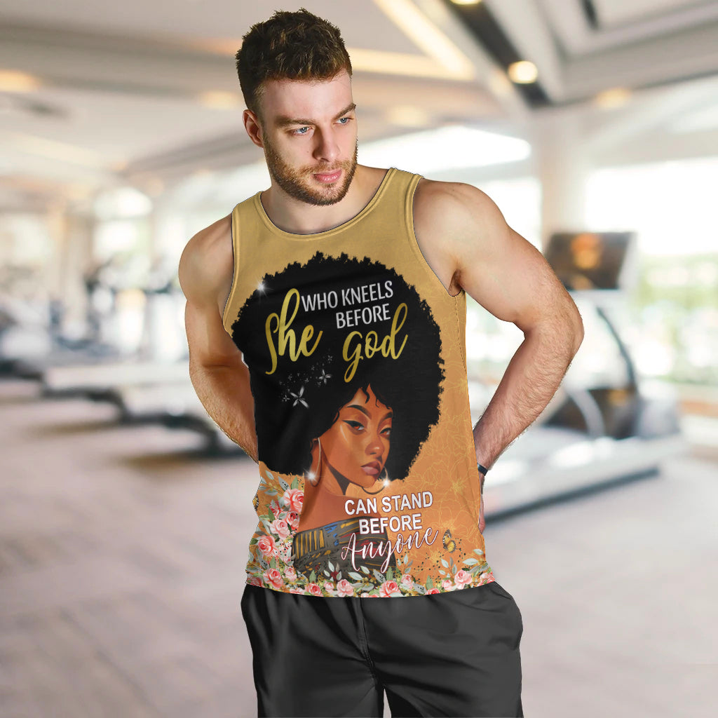 Personalized African Black Women Men Tank Top She Who Kneels Before God