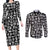 Mix Adinkra Couples Matching Long Sleeve Bodycon Dress and Long Sleeve Button Shirt Black Pattern - Wonder Print Shop