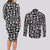 Mix Adinkra Couples Matching Long Sleeve Bodycon Dress and Long Sleeve Button Shirt Black Pattern - Wonder Print Shop