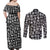 Mix Adinkra Couples Matching Off Shoulder Maxi Dress and Long Sleeve Button Shirt Black Pattern - Wonder Print Shop