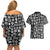 Mix Adinkra Couples Matching Off Shoulder Short Dress and Hawaiian Shirt Black Pattern - Wonder Print Shop