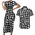 Mix Adinkra Couples Matching Short Sleeve Bodycon Dress and Hawaiian Shirt Black Pattern - Wonder Print Shop