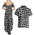 Mix Adinkra Couples Matching Summer Maxi Dress and Hawaiian Shirt Black Pattern - Wonder Print Shop