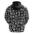 Mix Adinkra Zip Hoodie Black Pattern - Wonder Print Shop