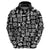 Mix Adinkra Zip Hoodie Black Pattern - Wonder Print Shop