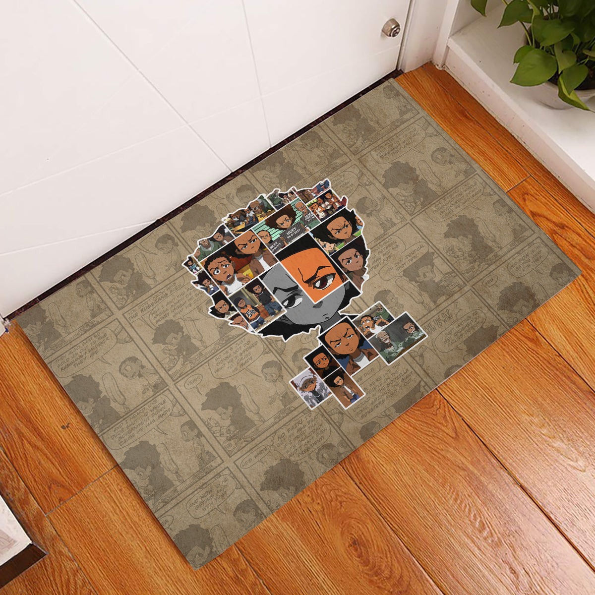 Huey Freeman Rubber Doormat African American