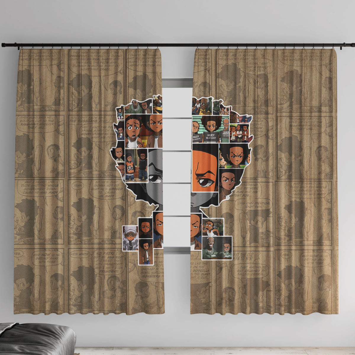 Huey Freeman Window Curtain African American