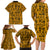 Culture Adinkra Family Matching Long Sleeve Bodycon Dress and Hawaiian Shirt West African Yellow Art - Wonder Print Shop