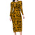 Culture Adinkra Family Matching Long Sleeve Bodycon Dress and Hawaiian Shirt West African Yellow Art - Wonder Print Shop