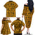 Culture Adinkra Family Matching Off The Shoulder Long Sleeve Dress and Hawaiian Shirt West African Yellow Art - Wonder Print Shop