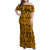 Culture Adinkra Family Matching Off Shoulder Maxi Dress and Hawaiian Shirt West African Yellow Art - Wonder Print Shop