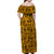 Culture Adinkra Family Matching Off Shoulder Maxi Dress and Hawaiian Shirt West African Yellow Art - Wonder Print Shop