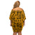 Culture Adinkra Family Matching Off Shoulder Short Dress and Hawaiian Shirt West African Yellow Art - Wonder Print Shop