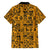 Culture Adinkra Family Matching Short Sleeve Bodycon Dress and Hawaiian Shirt West African Yellow Art - Wonder Print Shop