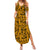 Culture Adinkra Family Matching Summer Maxi Dress and Hawaiian Shirt West African Yellow Art - Wonder Print Shop