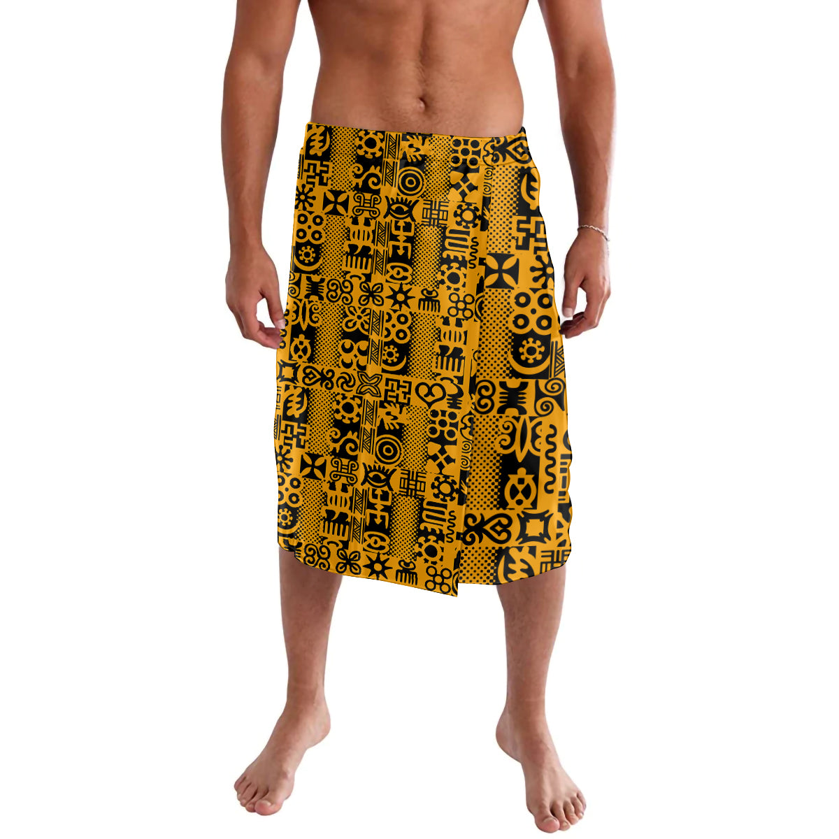 Culture Adinkra Lavalava West African Yellow Art - Wonder Print Shop