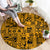 Culture Adinkra Round Carpet West African Yellow Art