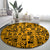 Culture Adinkra Round Carpet West African Yellow Art