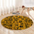 Culture Adinkra Round Carpet West African Yellow Art