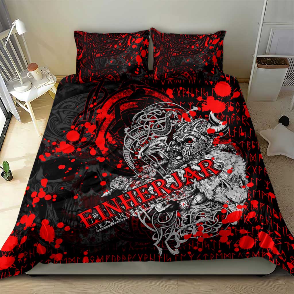 Einherjar Valhalla Bedding Set Viking Warrior Rage Style