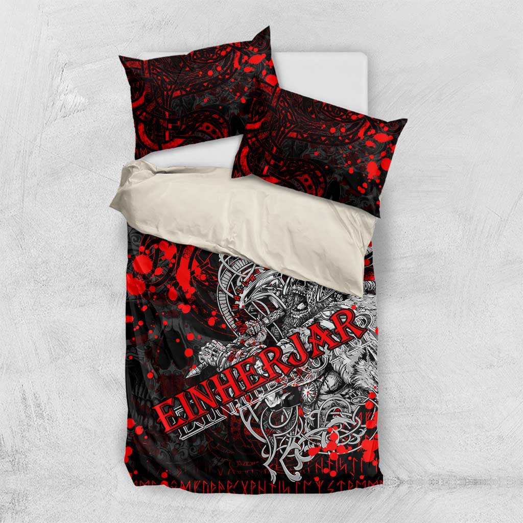 Einherjar Valhalla Bedding Set Viking Warrior Rage Style