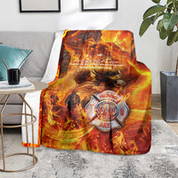 Firefighter Fathers Day Blanket Dad By Name - Firefighter By Heart