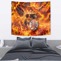 Firefighter Fathers Day Tapestry Dad By Name - Firefighter By Heart
