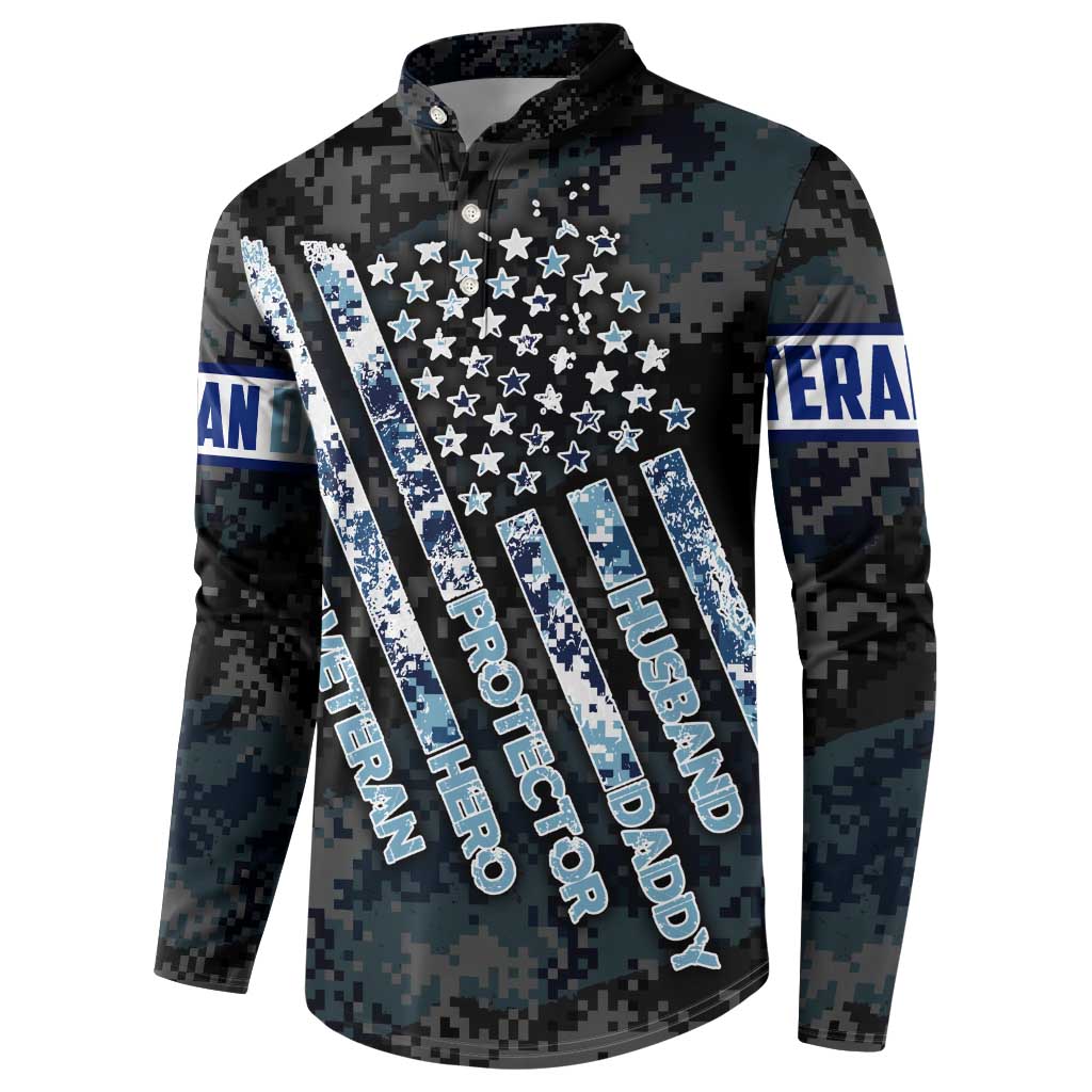 Veteran Hero Protector Husband Daddy Button Sweatshirt Veteran Fathers Day