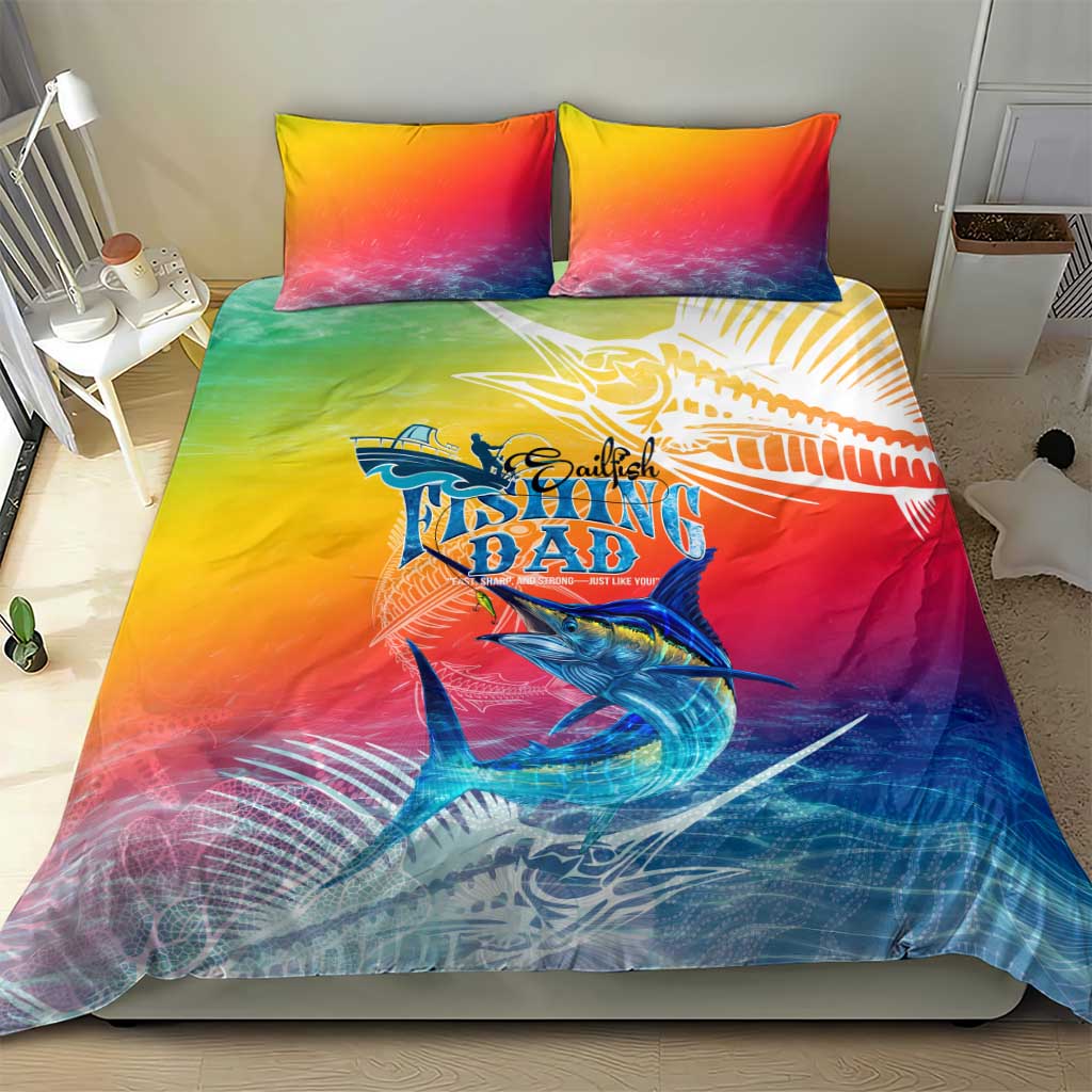 Fishing Dad Bedding Set Fast Sharp and Strong Like a Sailfish