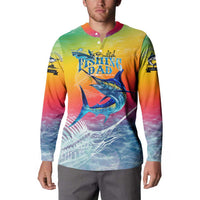 Fishing Dad Button Sweatshirt Fast Sharp and Strong Like a Sailfish