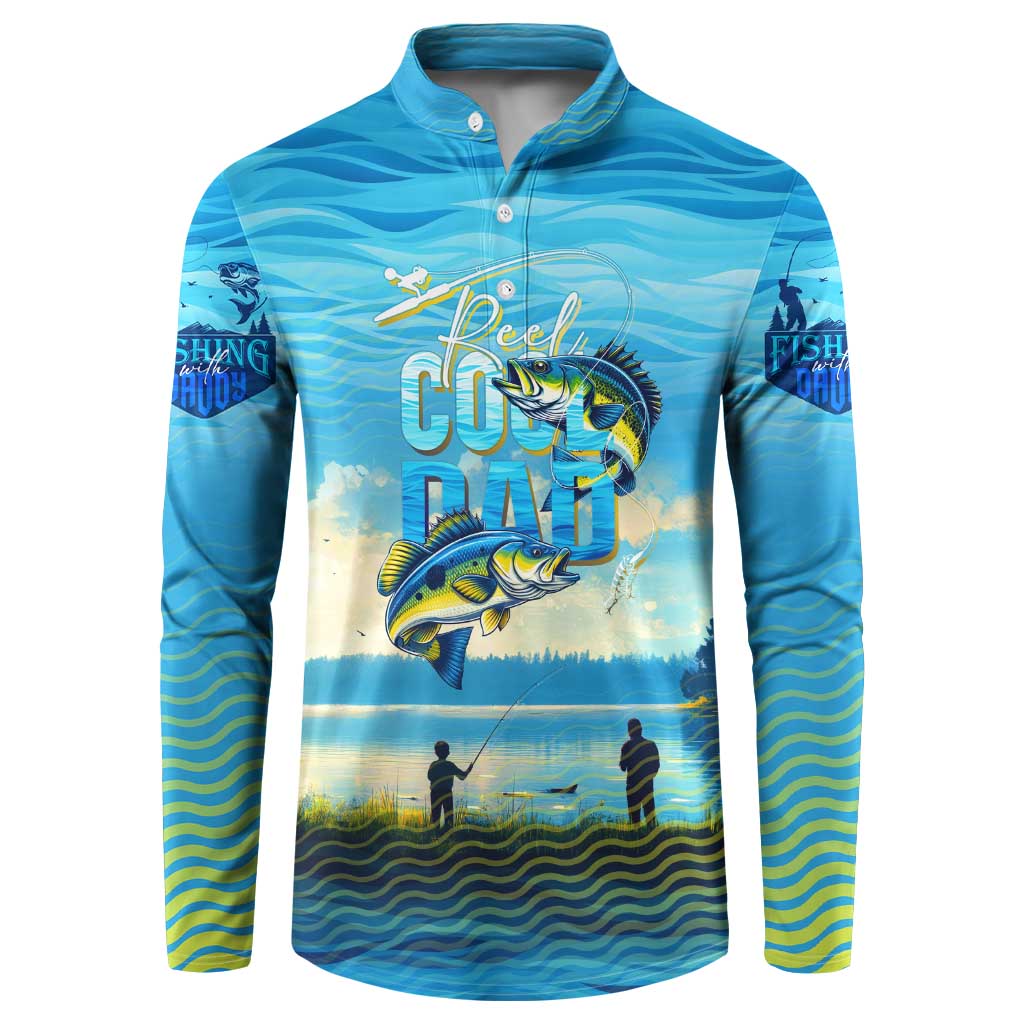 Reel Cool Dad Fishing Button Sweatshirt Father Hooked on Love and Lakeside Moments