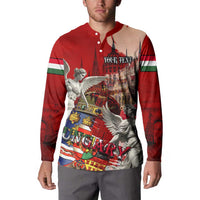 Hungary Button Sweatshirt Crowned with History Guarded by Angels